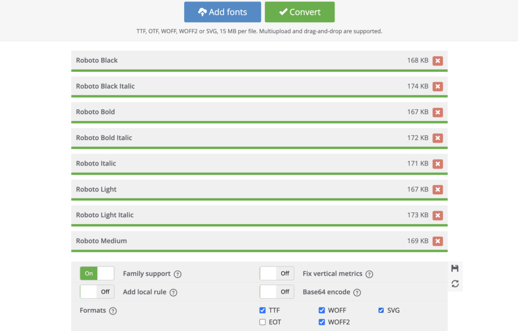 Adjust Transfonter configuration